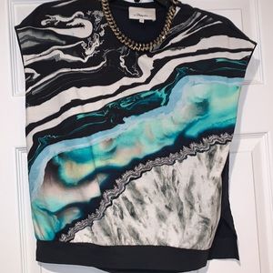 3.1 Phillip Lim Printed Crew Neck Top 👚 Size S 🤩 MC